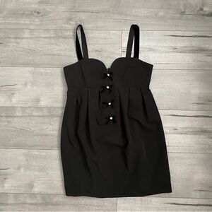 Zara Black Mini Dress with Bow Details